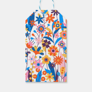 Exotic Multicolored Floral Background-32939 Gift Tags