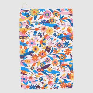 Exotic Multicolored Floral Background-32939 Golf Towel