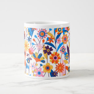 Exotic Multicolored Floral Background-32939 Large Coffee Mug
