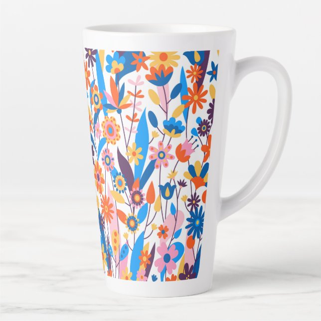 Exotic Multicolored Floral Background-32939 Latte Mug (Right)