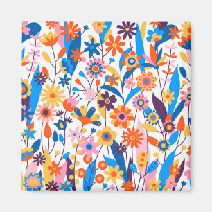 Exotic Multicolored Floral Background-32939 Magnet