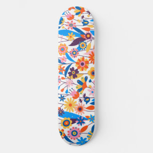 Exotic Multicolored Floral Background-32939 Skateboard