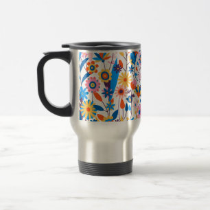 Exotic Multicolored Floral Background-32939 Travel Mug