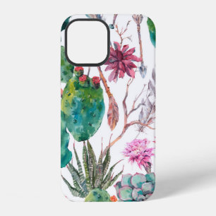 Exotic natural vintage watercolor seamless pattern iPhone 12 case