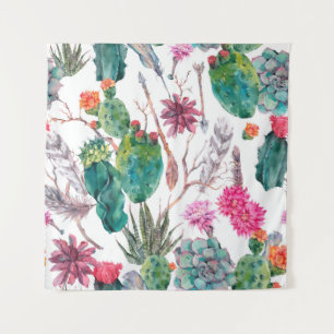 Exotic natural vintage watercolor seamless pattern tapestry