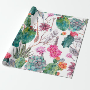 Exotic natural vintage watercolor seamless pattern wrapping paper