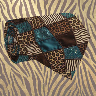 Exotic Neck Tie Wild African Animal Pattern