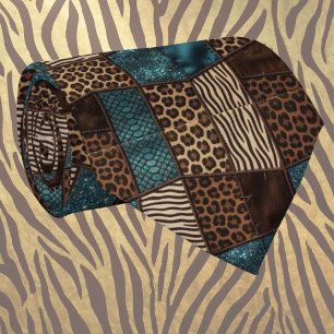 Exotic Neck Tie Wild African Animal Pattern
