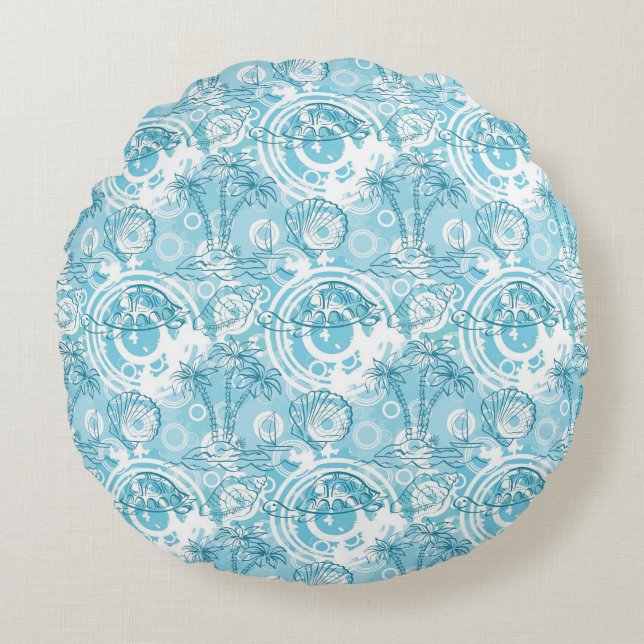 exotic ocean pattern round cushion (Front)