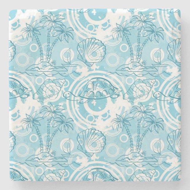 exotic ocean pattern stone coaster (Front)