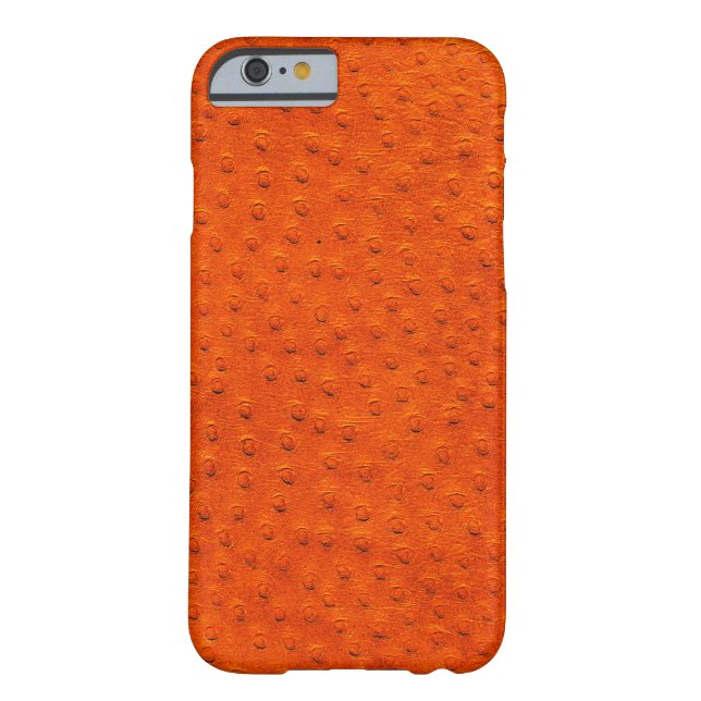 Exotic Orange Ostrich Leather iPhone 6 Case (Back)