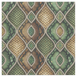 Exotic Ornate Geometric Snake Skin Pattern Design Fabric