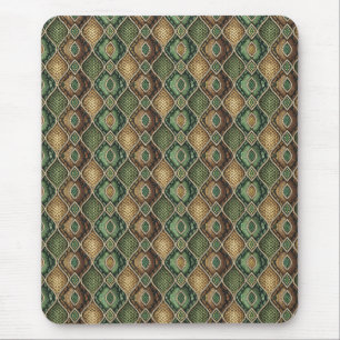 Exotic Ornate Geometric Snake Skin Pattern Design Mouse Mat