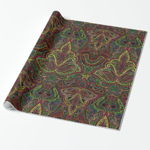 Exotic paisley boho damask gift wrap