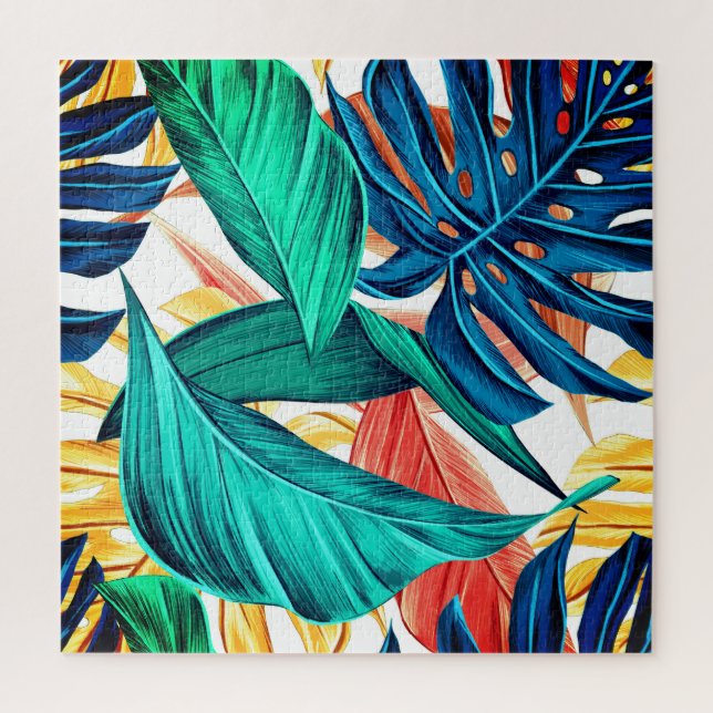 Exotic Palm Leaf Print Jigsaw Puzzle (Vertical)