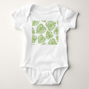 Exotic Palm Leaves Vintage Baby Bodysuit