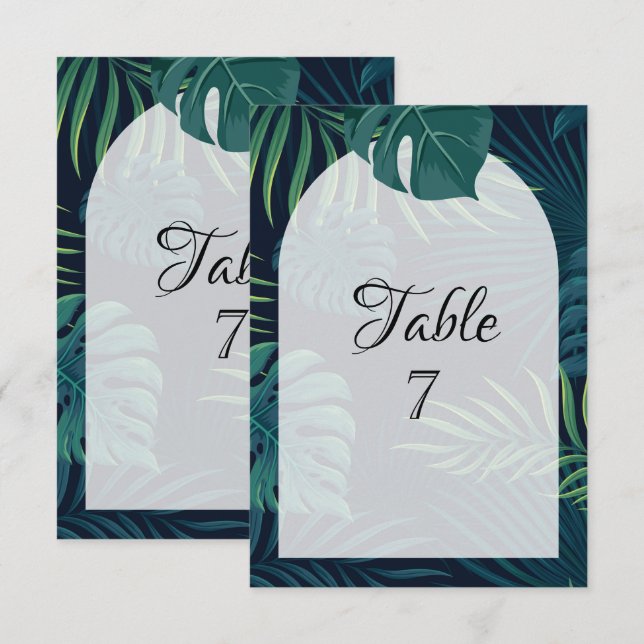 Exotic Palm Leaves Wedding  Invitation (Front/Back)