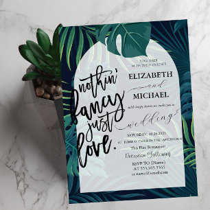 Exotic Palm Leaves Wedding Invitation