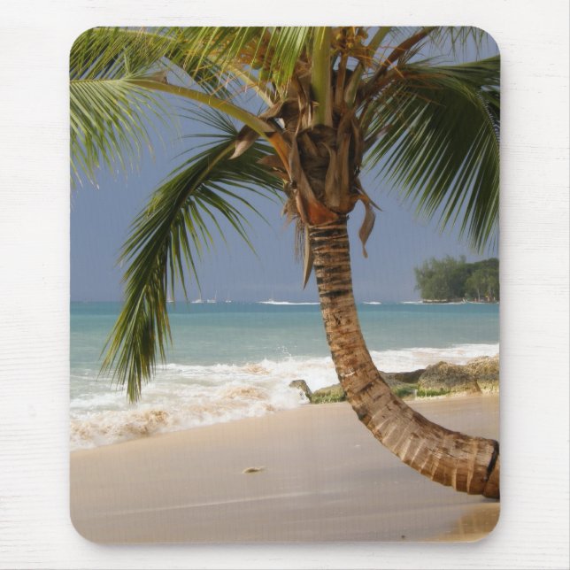 exotic palm tree on beach mouse mat (Front)