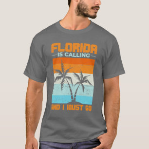 Exotic Palm Trees Funny Florida Lover Retro Florid T-Shirt