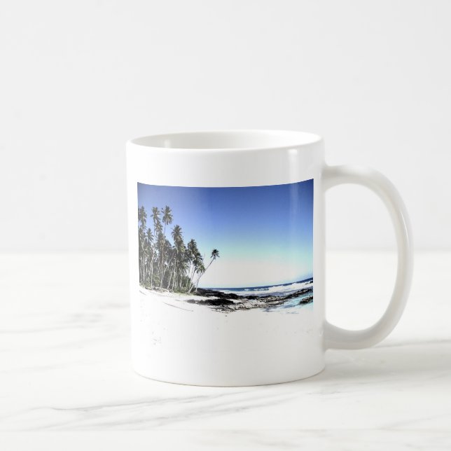 Exotic Palm Trees & Paradise Beach Coffee Mug (Right)