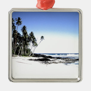 Exotic Palm Trees & Paradise Beach Metal Tree Decoration