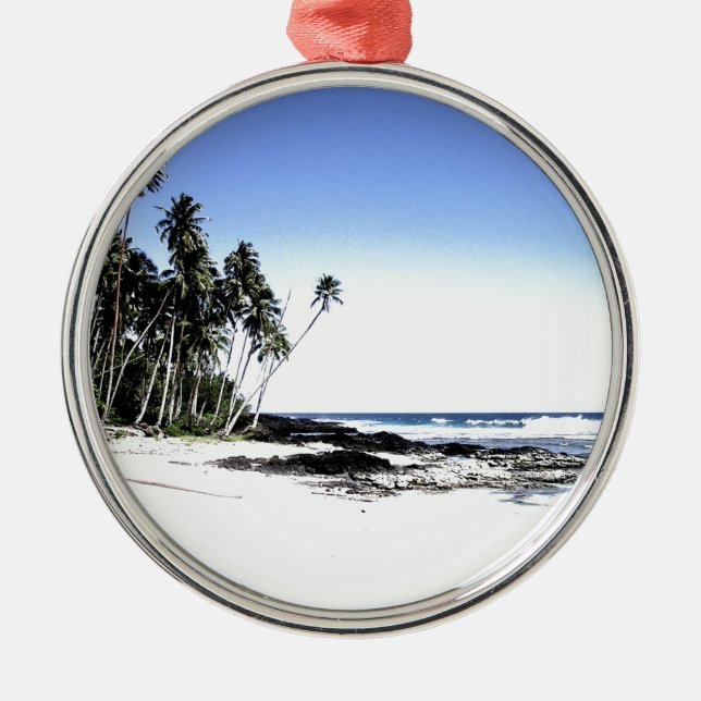 Exotic Palm Trees & Paradise Beach Metal Tree Decoration (Front)