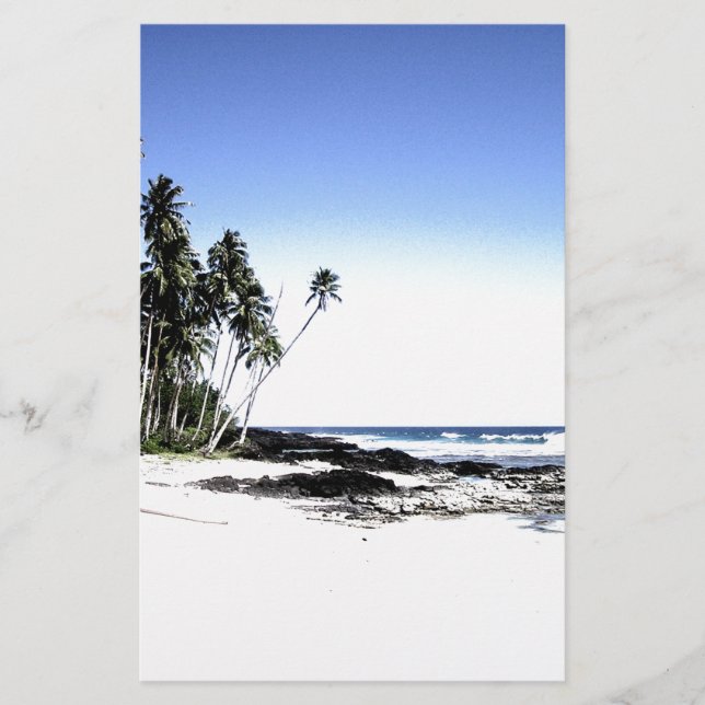 Exotic Palm Trees & Paradise Beach Stationery (Front)