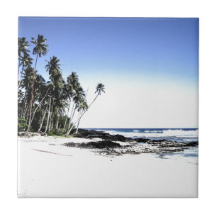 Exotic Palm Trees & Paradise Beach Tile