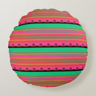 Exotic Palm Trees Round Cushion