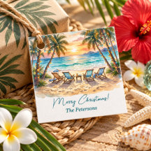 Exotic Palm Trees String Lights Christmas Party