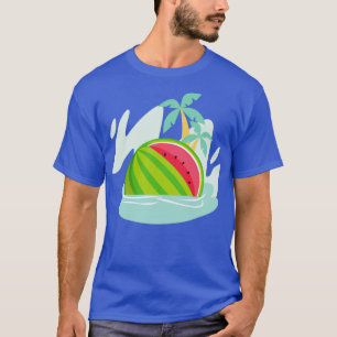 Exotic Palm Trees Summer Melon Ocean Fruit Waterme T-Shirt