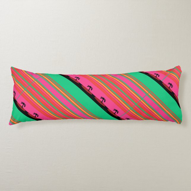 Exotic Palm Trees Swirl  Body Cushion (Front)