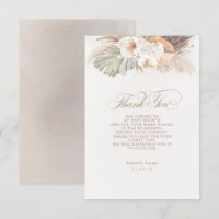 Exotic Pampas Grass Floral Baby Shower Thank You