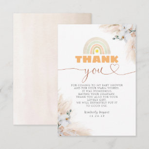 Exotic Pampas Grass Floral Baby Shower Thank You Card