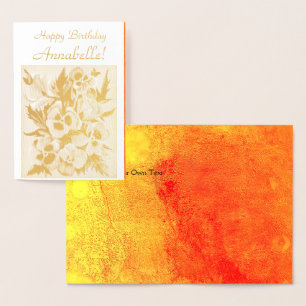 Exotic Pansies  - Happy Birthday - Customise Foil Card
