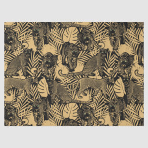 Exotic Panther / Leopard Black and Gold Tissue Paper