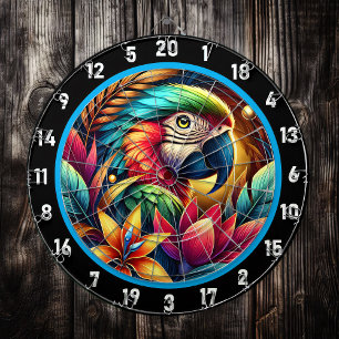 Exotic Parrot Dartboard for Vibrant Spaces