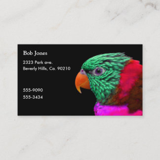 Exotic Parrot Green Red Pink Business Card