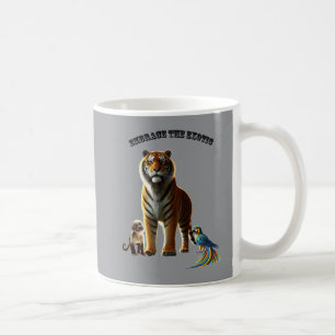 Exotic Pet Lover with Tiger, Monkey, and Macaw URM Coffee Mug