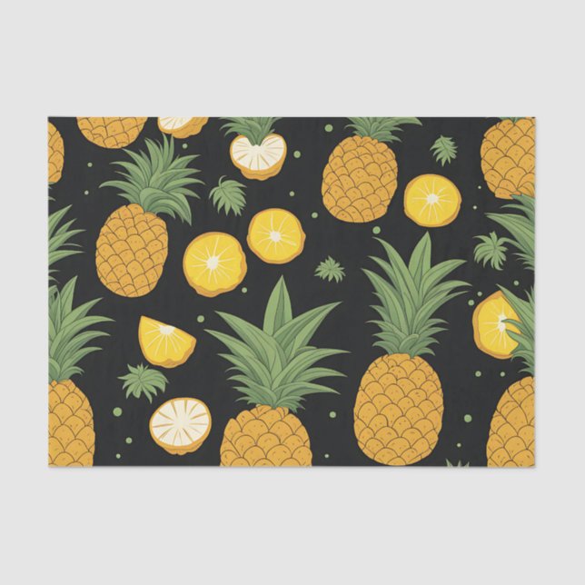 Exotic Pineapple Pattern Tissue Paper (Front)