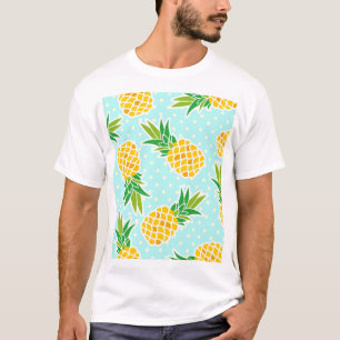 Exotic Pineapples: Blue Polka-Dot Fun. T-Shirt