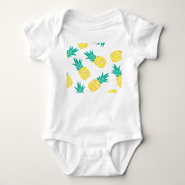 Exotic Pineapples: Yellow Delight. Baby Bodysuit (Front)