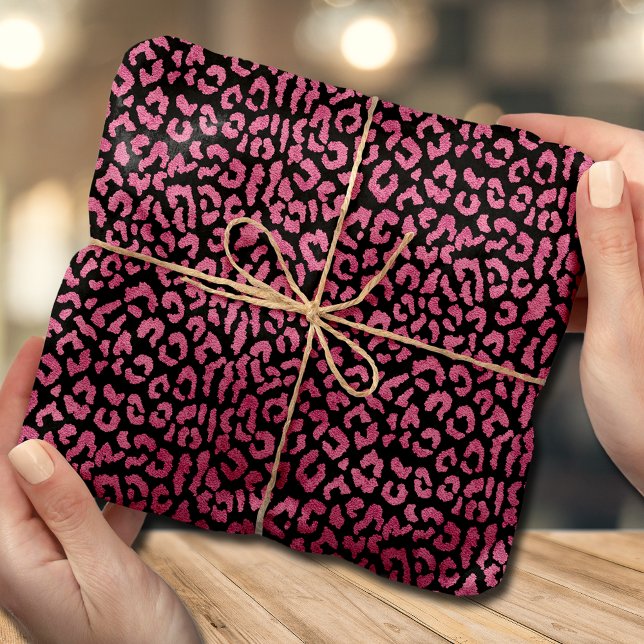 Exotic Pink Black Leopard Animal Print Tissue Paper (Creator Uploaded)