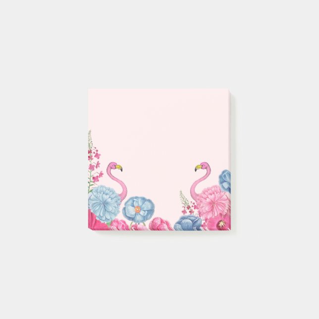 Exotic pink flamingo garden 2 post-it notes (Front)