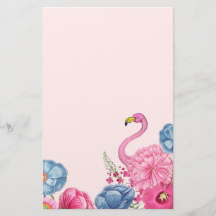 Exotic pink flamingo garden 2 stationery