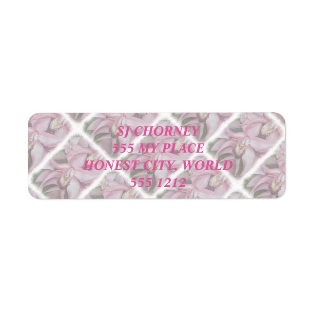 EXOTIC PINK ORCHID RETURN ADDRESS LABELS (Front)
