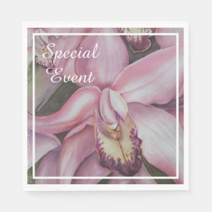 Exotic Pink Purple Orchid Party Napkin