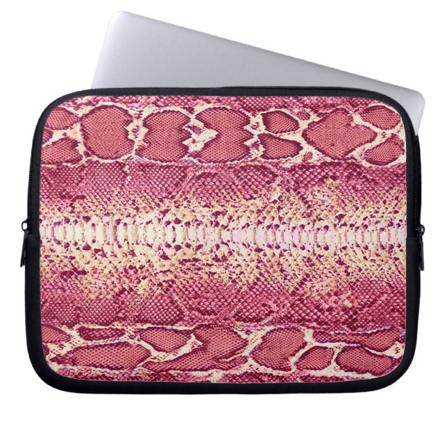 Exotic Pink Snake Skin #3 Laptop Sleeve (Front)