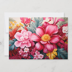 Exotic Pink Tropical Floral Garden Announcement